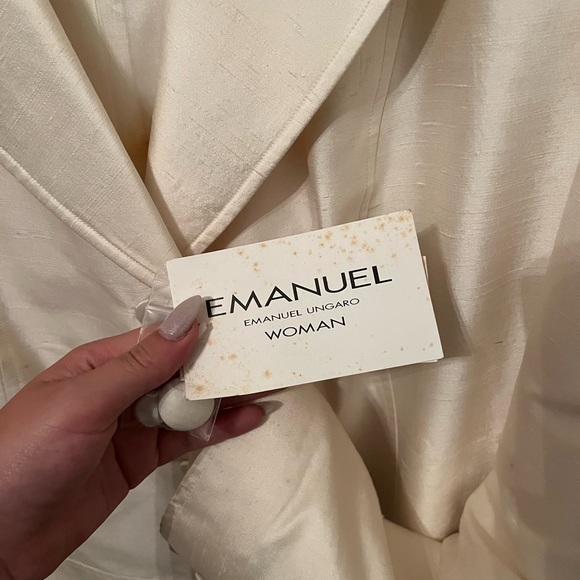 NWT Vintage Emanuel Ungaro 100% ivory silk women’s evening jacket sz 20 (2x/3x) - Picture 4 of 4